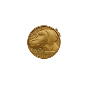 001Dog Pin 3D Design Antique Gold 
