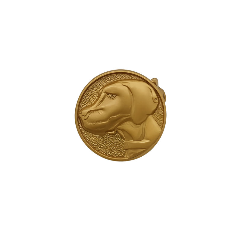 001Dog Pin 3D Design Antique Gold 